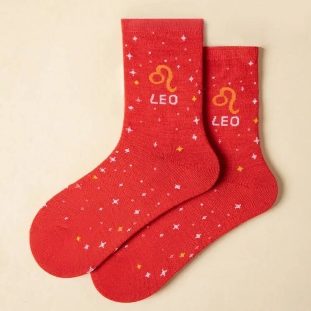 Zodiac Sign Crew Socks with Constellation